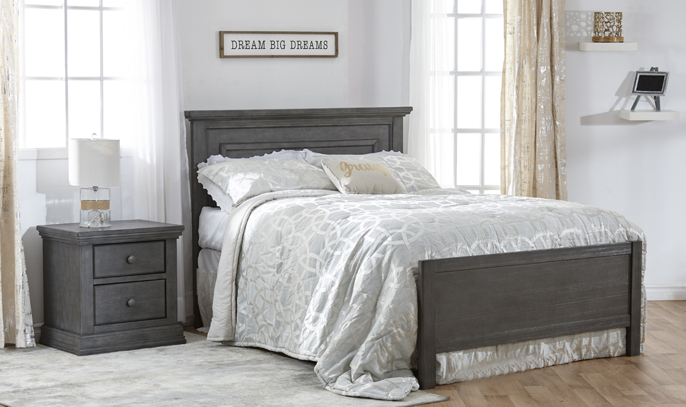 Now in Stock: The <b>Low Profile Footboard</b>. A fresh new look for your crib conversion! Here featured with the Modena Collection.